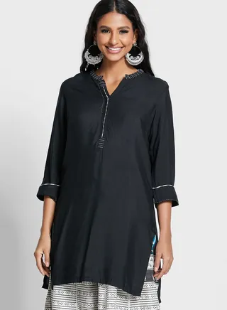 Lace Detail Short Kurti 