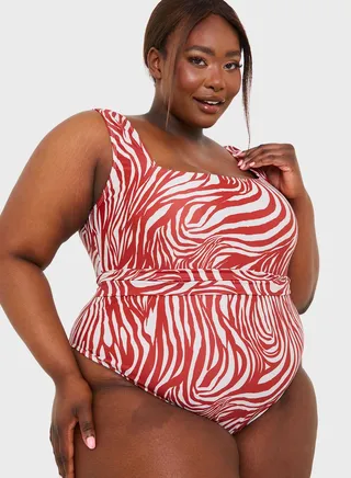 Printed Tie Detail Swimsuit 