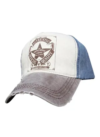 Snapback Baseball Cap Brown/Blue/White 