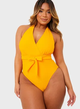 High Leg Tie Detail Swimsuit 