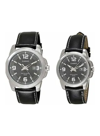 unisex Enticer Water Resistant Analog Watch Set MTP/LTP-1314L-8 