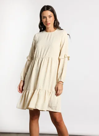 Women's Casual Round Neck Short Sleeve Maxi Dress 3-Ivory 