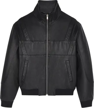 Zipped Lambskin Bomber Jacket