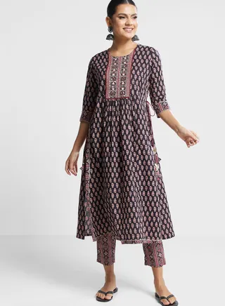 Floral Printed Kurti & Pants Set 