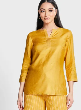 Silk Stitchline Short Kurta 