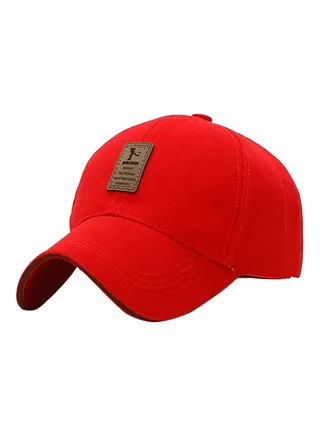 Printed Baseball Snap Back Cap Red/Grey 