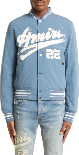 Varsity Logo Shrunken Bomber Jacket