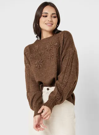 Embroidered Knitted Sweater