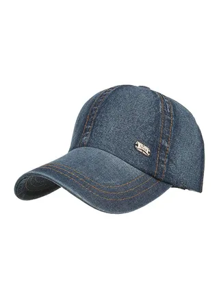 Adjustable Denim Baseball Cap Dark Blue 