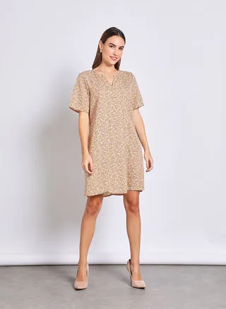 Women'S Casual Knee Length Short Sleeve Dress Pink 