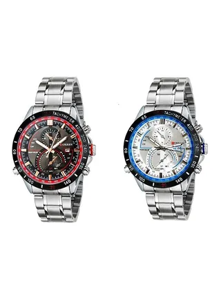 Men's Water Resistant Stainless Steel Analog Watch Set 8149 