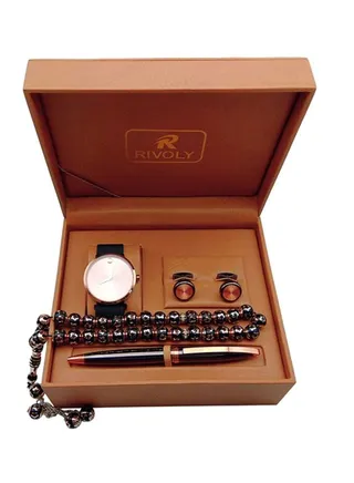 Men's 4-Piece Water Resistant Analog Watch Gift Set 1791510 