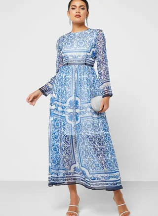 Abstract Print Dress 
