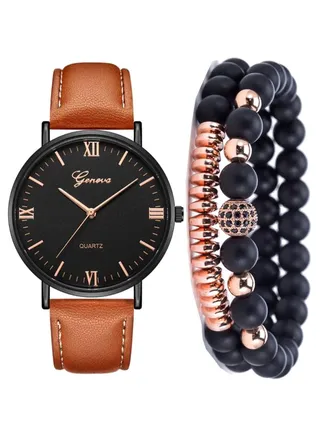 men 3-Piece Analog Watch And Bracelet Set 2725 