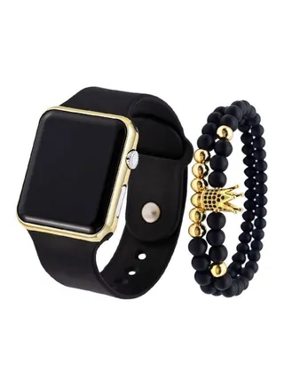 Men's 3-Piece Table Digital Watch And Bracelet Set NNSB03702719 