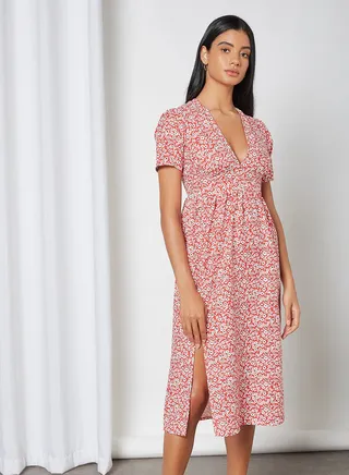 Ditsy Print Dress Red 