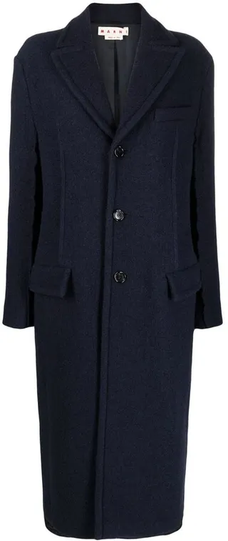 Buttoned Below-The-Knee Coat