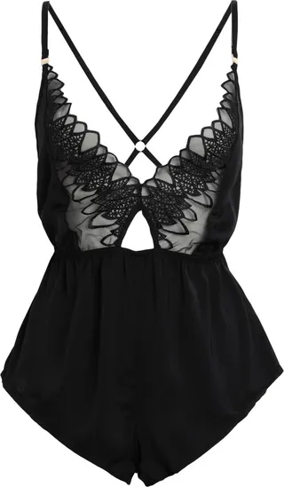 Alina Teddy Lingerie Bodysuit Black