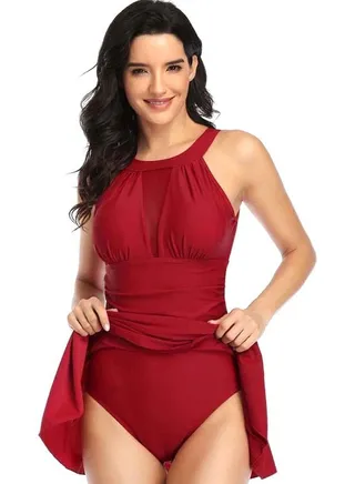 Tied Up One Piece Swimsuit Red 