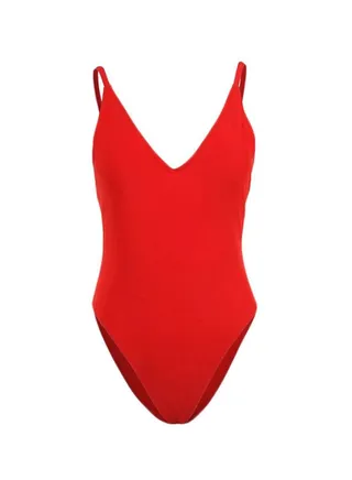 Solid Backless Monokini Red 