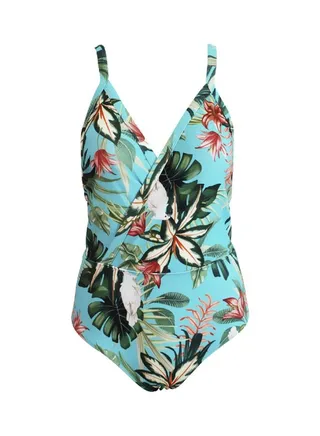 Flower Printed Swimsuit Floral Green 