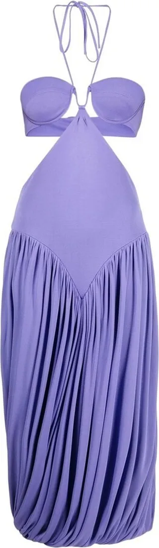 Triangle-Bra Halterneck Midi Dress