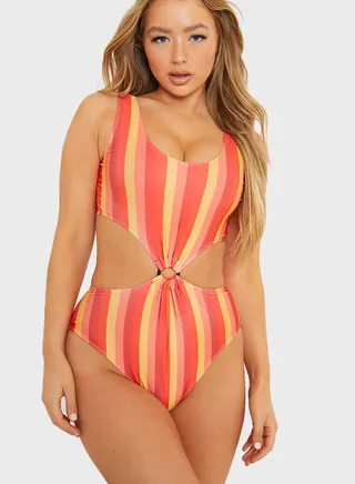 Multi Stripe O Ring Swimsuit 