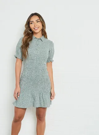 Ruffled Hem Dress Laurel Wreath 