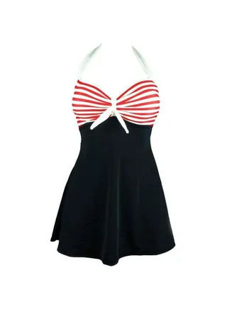 Printed Polyester Monokini Red/White/Black 