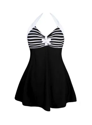 Printed Polyamide Monokini Black/White 