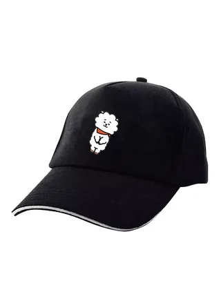 Cartoon Printed Baseball Cap Black 