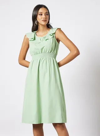Women's Casual Midi Dress Light Green 