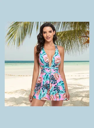Floral Printed Swimdress Multicolour 