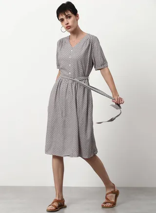 Loose Fit Casual Dress Grey 