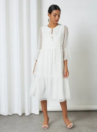 Tiered Dress White 