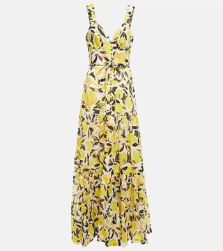Amarilla printed cotton maxi dress