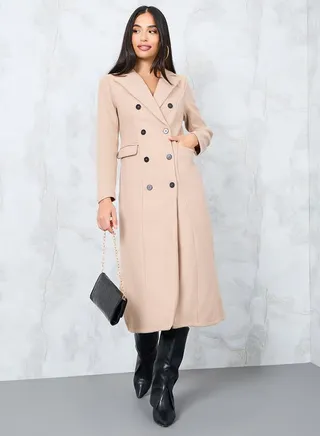 Notch Lapel Blazer Midi Dress with Flap Pocket 
