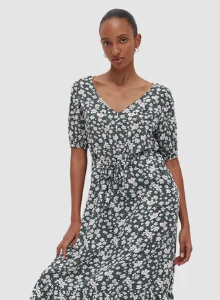 All-Over Floral Print Dress Green 