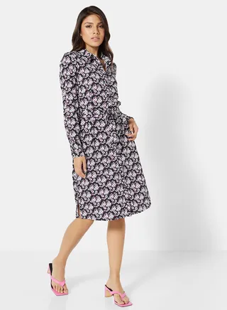 Printed Shirt Dress