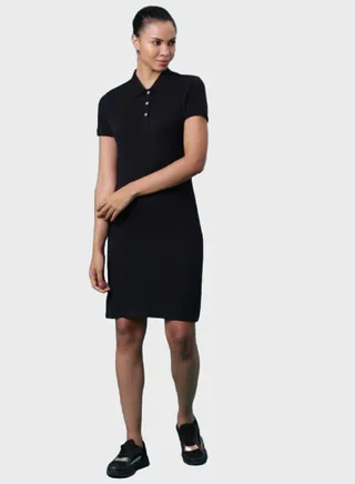 Logo Embroidered Dress Jet Black 