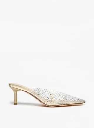 Women's Embellished Slip-On Mules with Stiletto Heels Ramadan Collection 