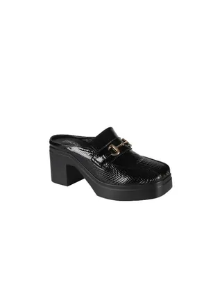 092-2440 Michelle Morgan Ladies Block Heel Clogs  2207-6 Black 36 