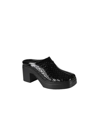092-2439 Michelle Morgan Ladies Block Heel Clogs  2207-3 Black 36 