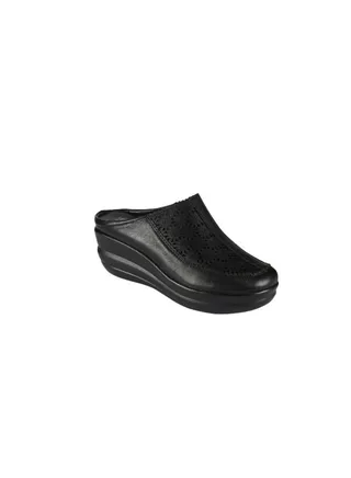 092-2437 Michelle Morgan Ladies Wedge Heel Clogs  19009-223 Black 36 