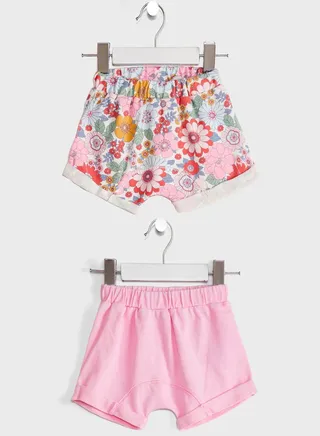 2 Pack Kids Printed Casual Shorts 