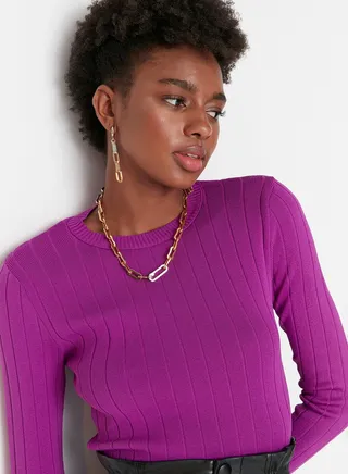 Crew Neck Knitted Sweater