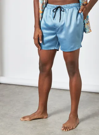 Drawstring Swim Shorts Blue 