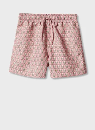 Kids Floral Print Swimming Trunks