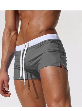 Men's Boxer Swim Shorts Stylish Back Pocket Design Beach Breathable Beach Shorts Swimwear 