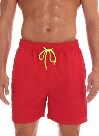 Solid Beach Shorts Red 